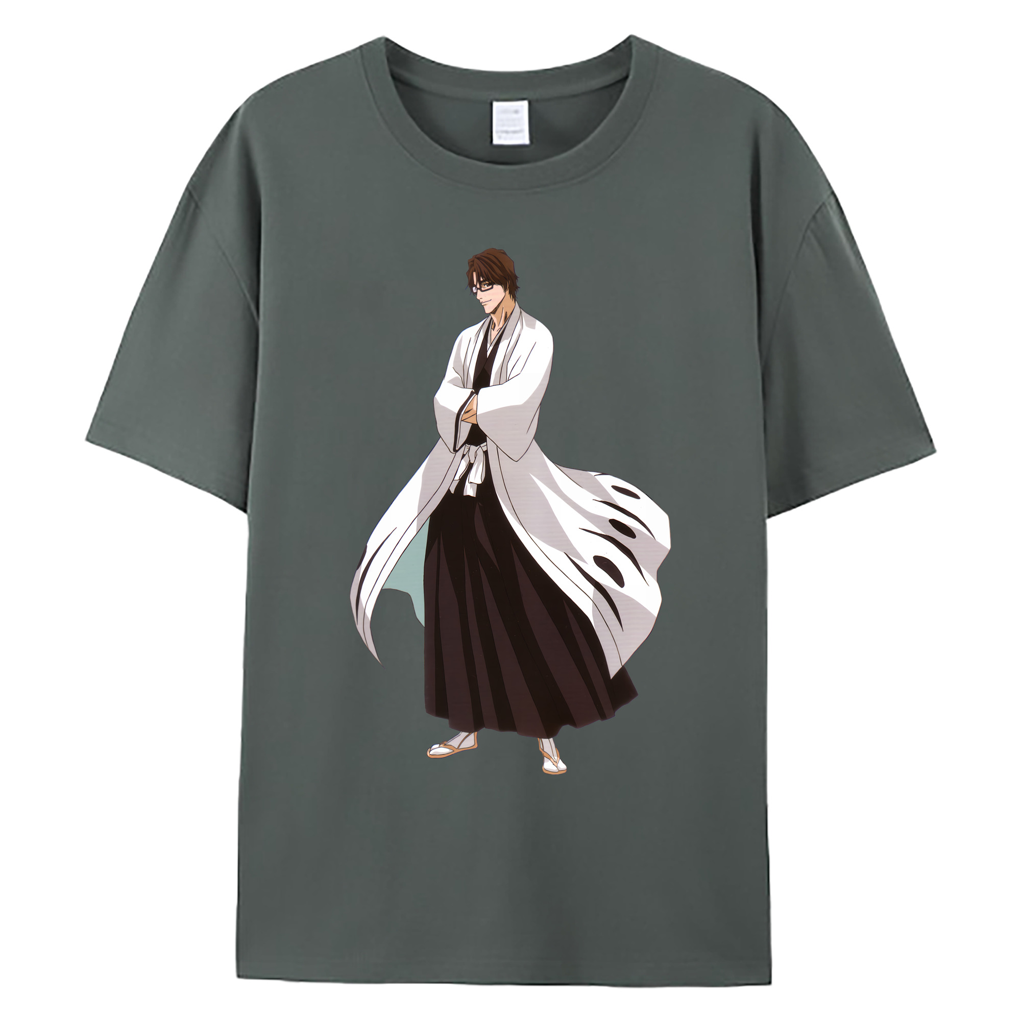 （画像用） ブリーチ 藍染 惣右介（あいぜん そうすけ） BLEACH Aizen Sousuke 綿100％ メンズ半袖Tシャツ｜肌触りやわらか＆通気性
